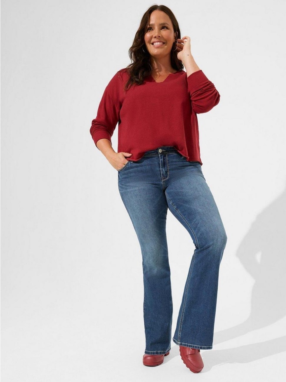 Torrid Luxe Slim Boot Super Stretch Jeans Mid-Rise Downpour Size 18 Short NWT - Picture 6 of 6